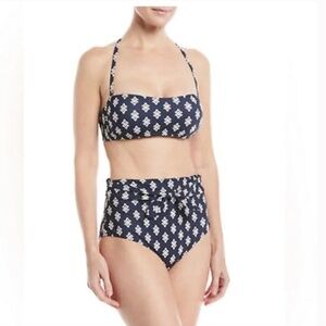 TORY BURCH | S | Double Diamond Bandeau & Sash‑Tie High Waist Bikini – NWOT
